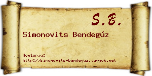 Simonovits Bendegúz névjegykártya